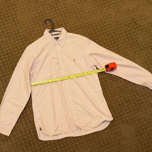 Ralph Lauren Men's Red and White Striped Button Down Shirt
